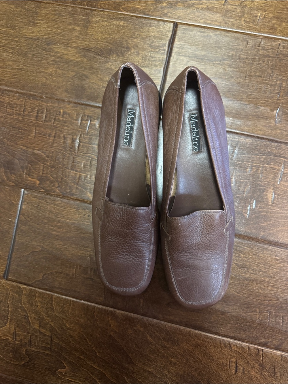 Madeline Brown Leather Slip-On Loafers